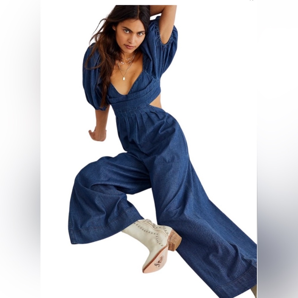 Free People Jean Jumpsuit